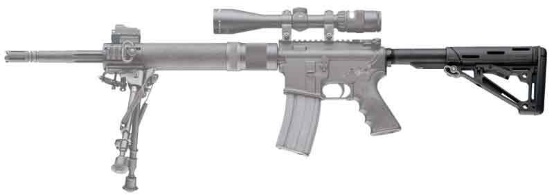 Hogue Combat Grips AR-15/M-16 OverMolded Collapsible Buttstock Assembly - I