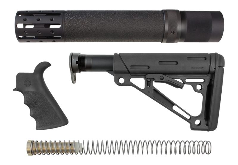 Hogue Combat Grips 15078 OverMolded Stock Kit Black Synthetic for AR-15, M1