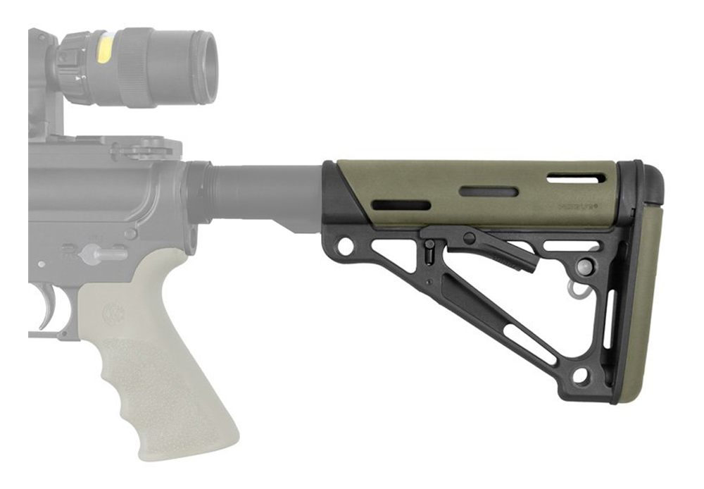 Hogue Combat Grips 15240 OverMolded Collapsible Buttstock OD Green Rubber B