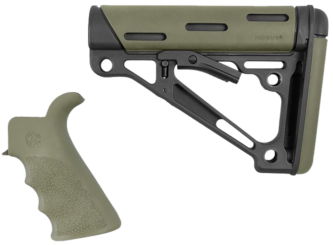 Hogue Combat Grips AR-15/M-16 Kit - Finger Groove Beavertail and OverMolded
