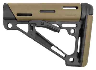 AR-15/M-16 OverMolded Collapsible Buttstock - Fits Commercial Buffer Tube - Flat Dark Earth Rubber