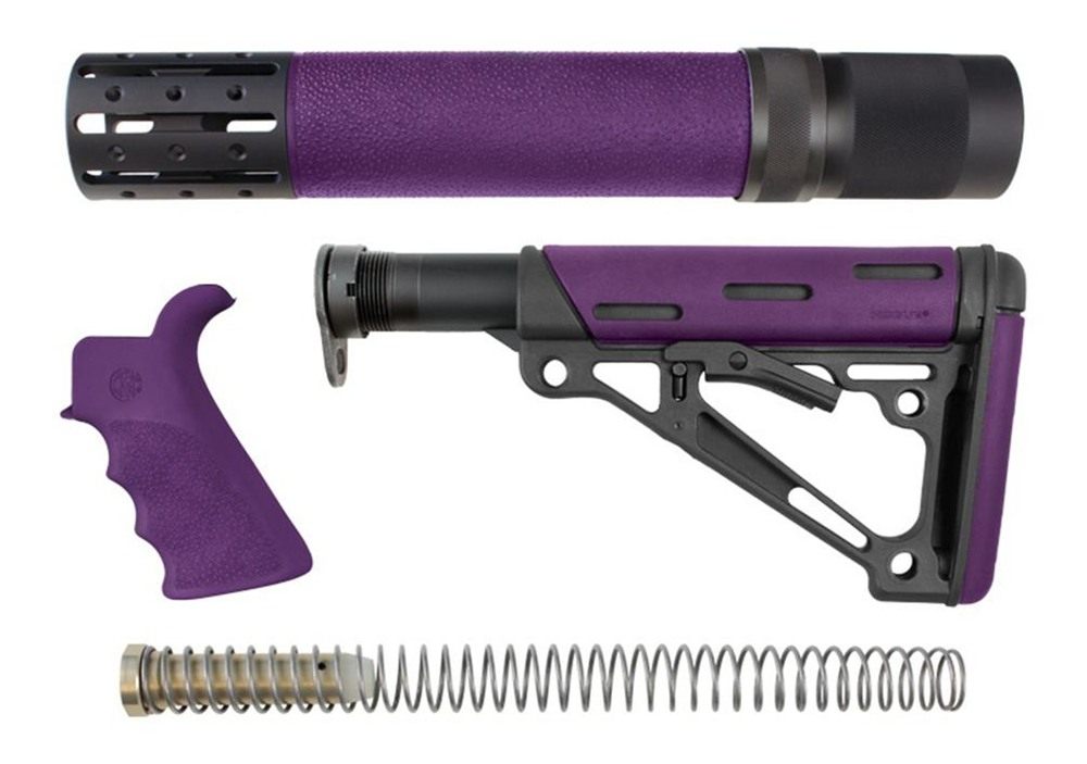 Hogue AR-15/M16 Kit Overmolded Beavertail Grip Collapsible Mil-Spec Buffer