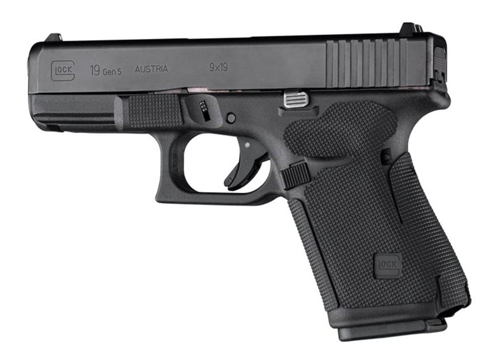Hogue Glock 19, 19MOS, 44 - Wrapter Rubber Adhesive Grip - Block Texture