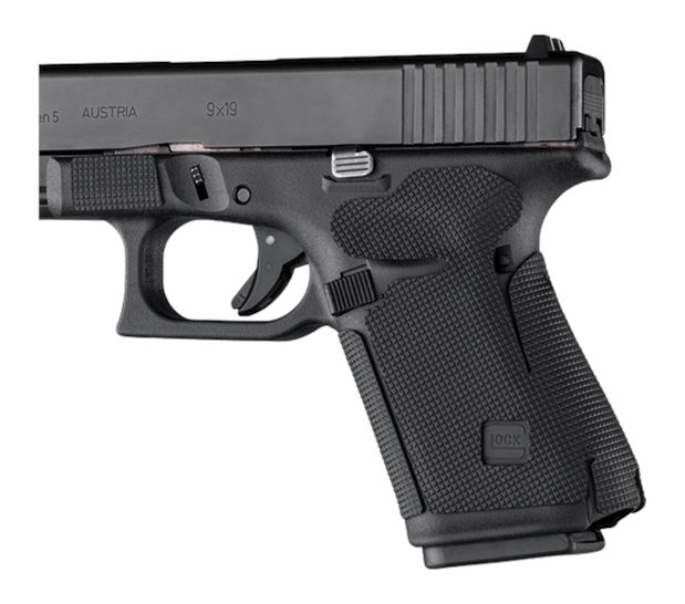 Hogue Glock 19, 19MOS, 44 - Wrapter Rubber Adhesive Grip - Block Texture view 3