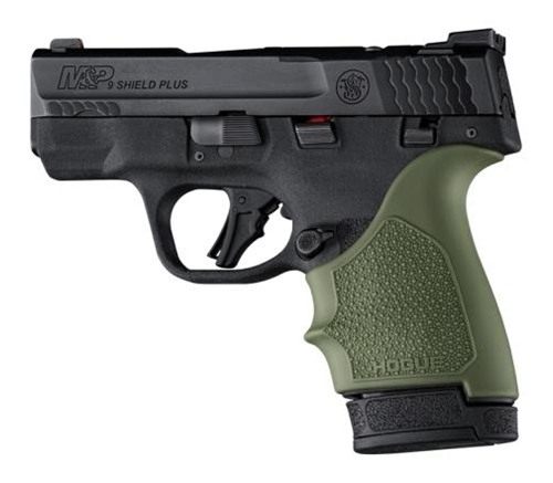 Hogue HandAll Beaver Tail Handgun Grip Sleeve S W M P 9 Shield Plus OD Gree