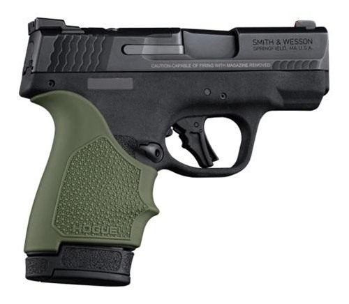 Hogue HandAll Beaver Tail Handgun Grip Sleeve S W M P 9 Shield Plus OD Gree view 2