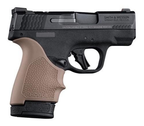 Hogue HandAll Beaver Tail Handgun Grip Sleeve S W M P 9 Shield Plus FDE view 3