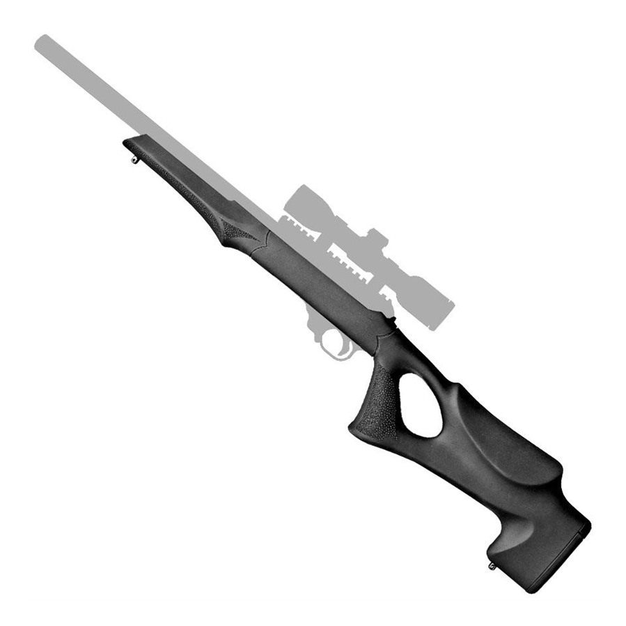 Hogue Combat Grips 22070 OverMolded Rifle Stock Fixed Thumbhole Black Rubbe