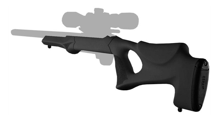 Hogue Combat Grips 22070 OverMolded Rifle Stock Fixed Thumbhole Black Rubbe view 3