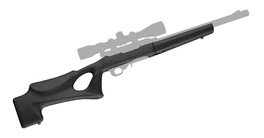 Hogue Combat Grips 22070 OverMolded Rifle Stock Fixed Thumbhole Black Rubbe view 4
