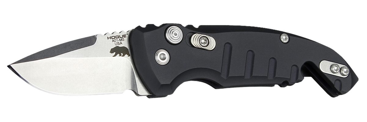 Hogue Knife 24120 A01 1.95in Folding Drop Point Plain Stone Tumbled 154CM S