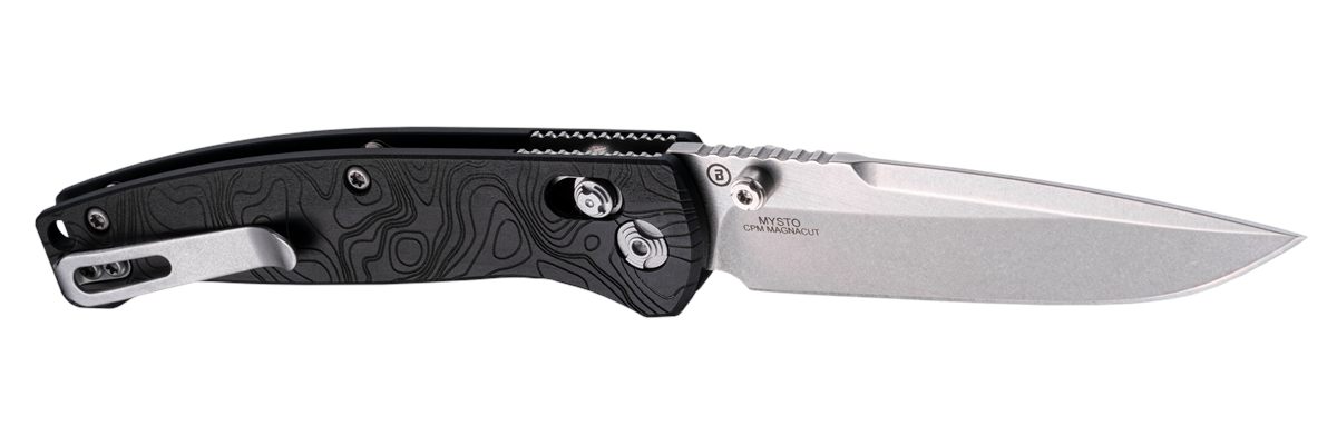 Hogue Knife 24457 Mysto 3.40in Folding Clip Point Plain Black Stonewashed C