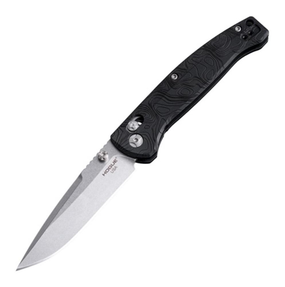 Hogue Knife 24457 Mysto 3.40in Folding Clip Point Plain Black Stonewashed C view 2