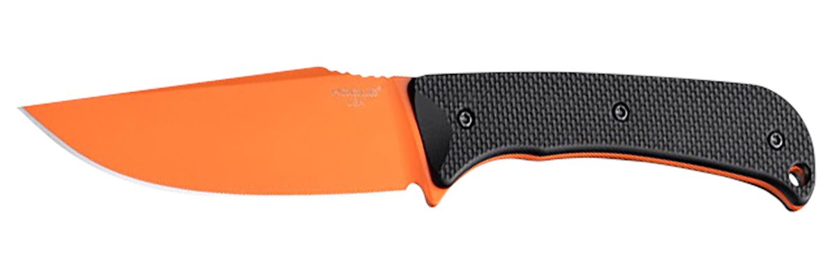 Hogue 35859 Extrak XL 3.90in Fixed Clip Point Plain Blaze Orange Cerakote C