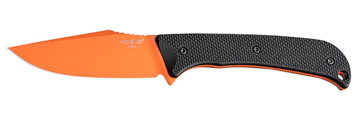 Hogue Combat Grips 35864 Extrak 3.30in Fixed Clip Point Plain Blaze Orange