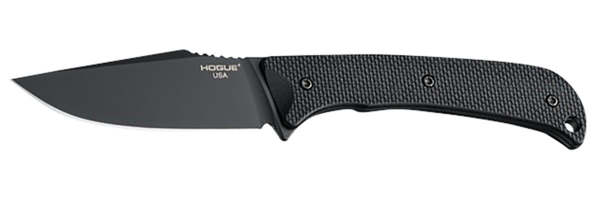 Hogue Combat Grips 35869 Extrak 3.30in Fixed Clip Point Plain Black Cerakot