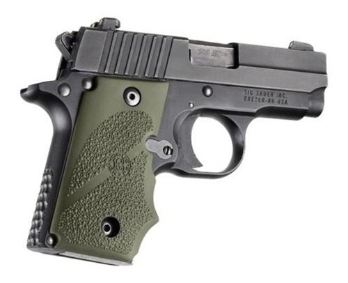 Hogue 38001 SIG Sauer P238 Rubber Grip with Finger Grooves, OD Green view 2