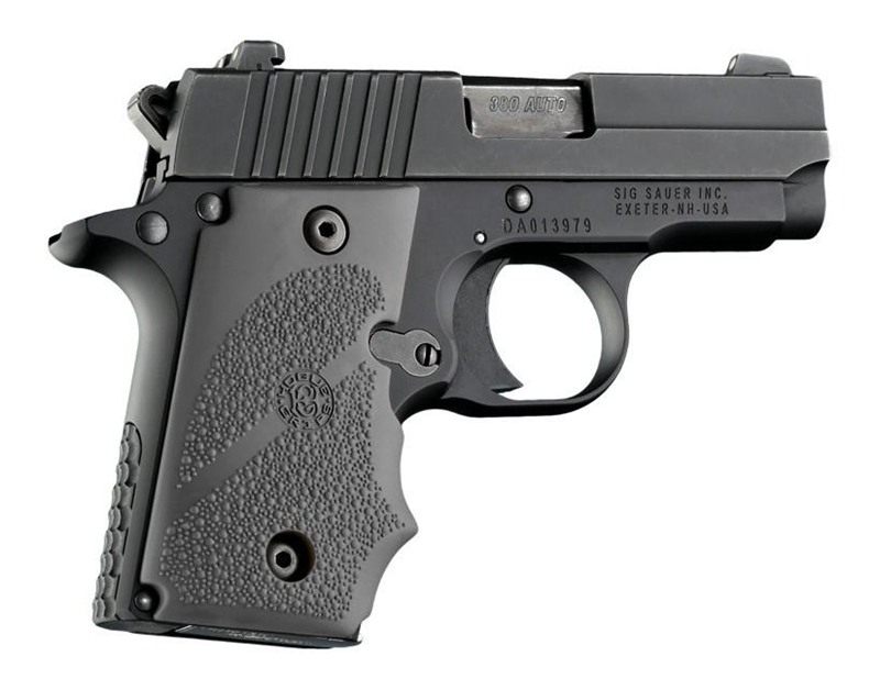 Hogue Overmolded Rubber Grip Handgun for Sig Sauer P238 Slate Grey with Fin view 2