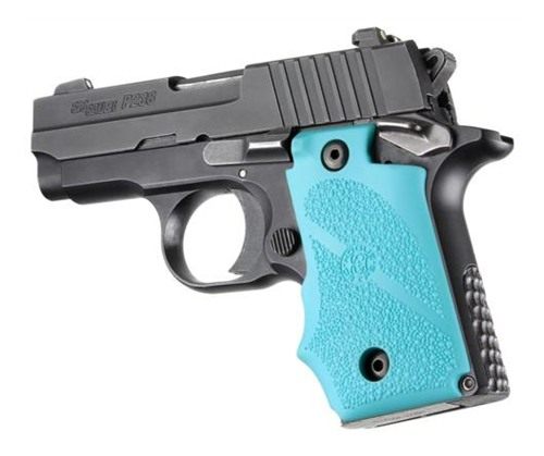 Hogue 38004 Sig P238 Grips, with Finger Grooves, Aqua view 2