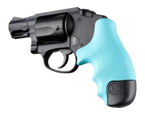 Hogue 60024 S W J Round Butt Grip, Centennial/Body Guard Rubber, Tamer Aqua view 2