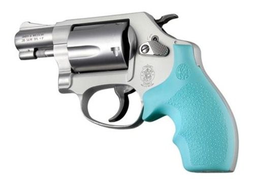 Hogue 61004 Rubber Grip for S W, J Round Butt, Bantam, Aqua view 2