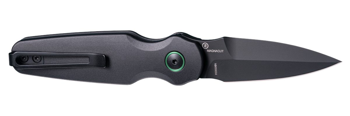 Hogue Knife Ballista-II 2.6in Button Lock Automatic - Bayonet Blade Black F