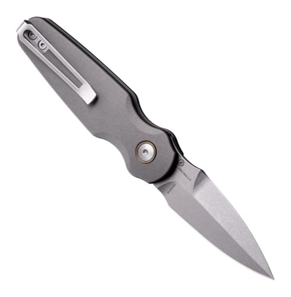 Hogue Knife Ballista-II 2.6in Button Lock Automatic - Bayonet Blade Tumbled view 3