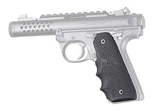 Hogue OverMolded Rubber Grip for Ruger MK IV 22/45 with Finger Grooves, Bla view 2