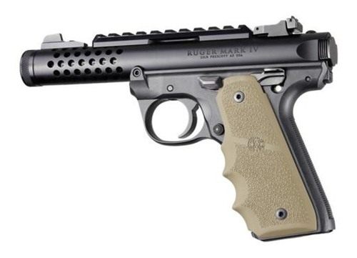 Hogue Ruger 22/45 MKIV Rubber Grip with Finger Grooves Flat Dark Earth