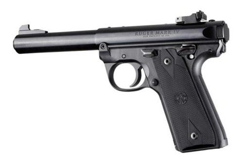 Hogue Ruger 22/45 Mkiv Rubber Grip Panels Checkered W/Diamonds Black