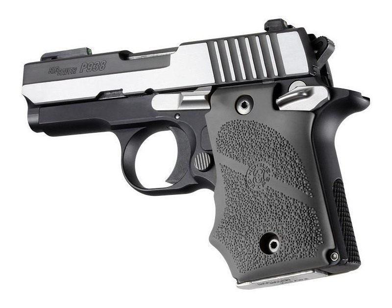 Hogue Rubber Handgun Grips with Finger Grooves Slate Grey for Sig Sauer P93