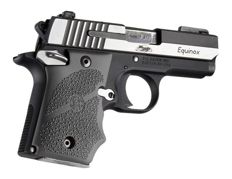 Hogue Rubber Handgun Grips with Finger Grooves Slate Grey for Sig Sauer P93 view 2