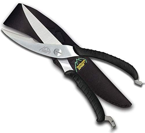 Outdoor Edge Game Shears - Spring Loaded with Serrated and Bone-Breaking No