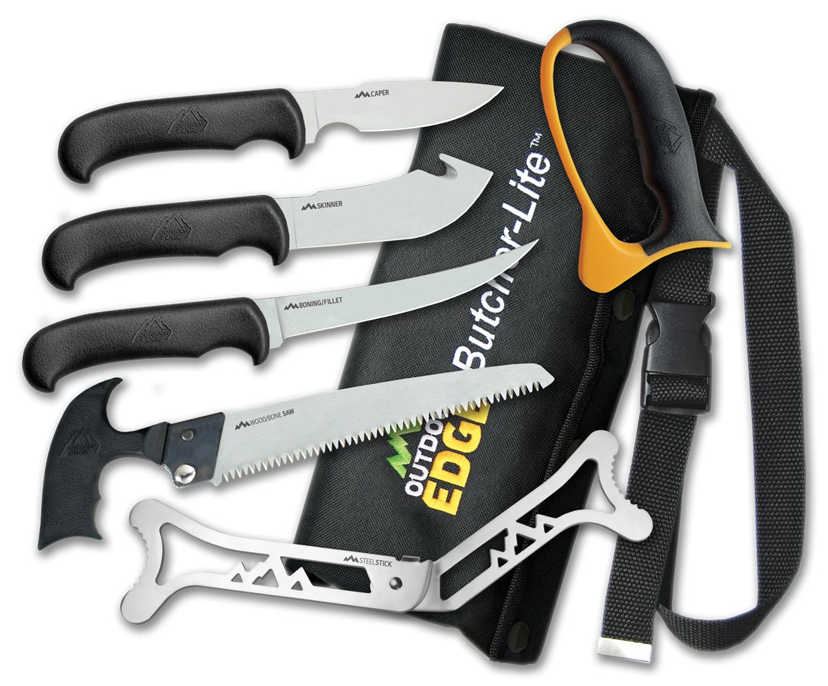 Outdoor Edge BL1 ButcherLite 4.30in/4.50in/5.9in/6in Folding Plain/Saw 420J