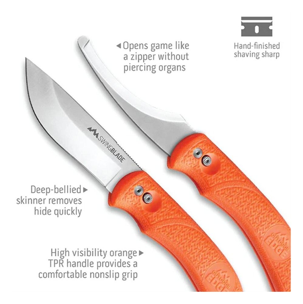 Outdoor Edge SZ20NC SwingBlade 3.60in/3.20in Folding Skinning/Gutting Plain view 3