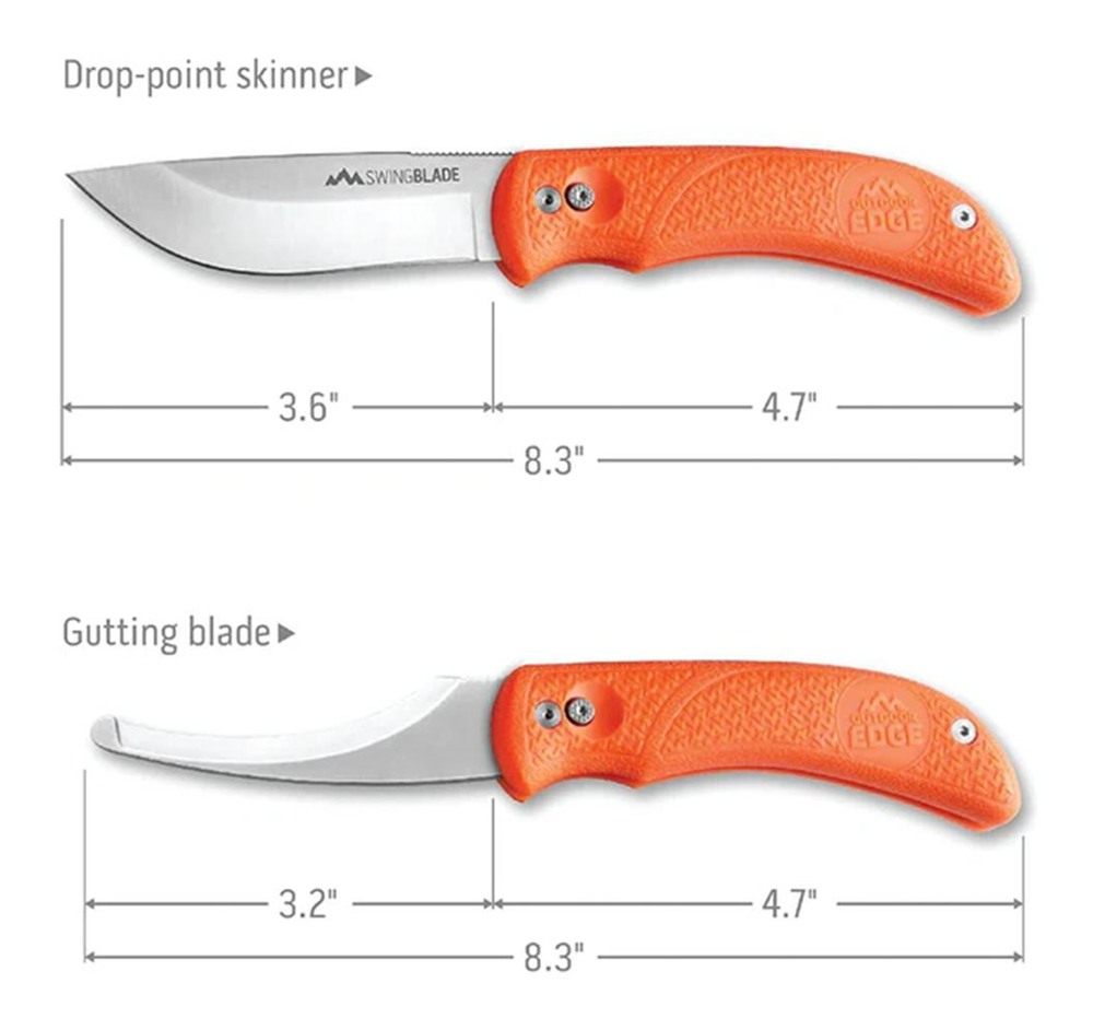 Outdoor Edge SZ20NC SwingBlade 3.60in/3.20in Folding Skinning/Gutting Plain view 4