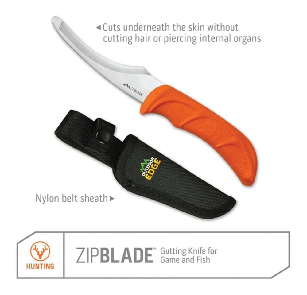 Outdoor Edge ZipBlade Fixed-Blade Field Dressing Knife 4in Orange view 3
