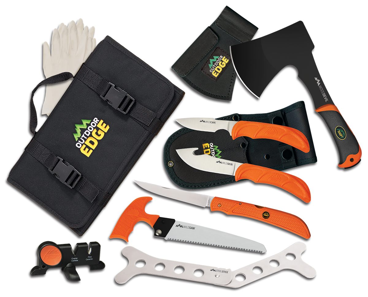 Outdoor Edge Outfitter, 9-Piece Field to Freezer Hunting Deer Butcher Knife view 2