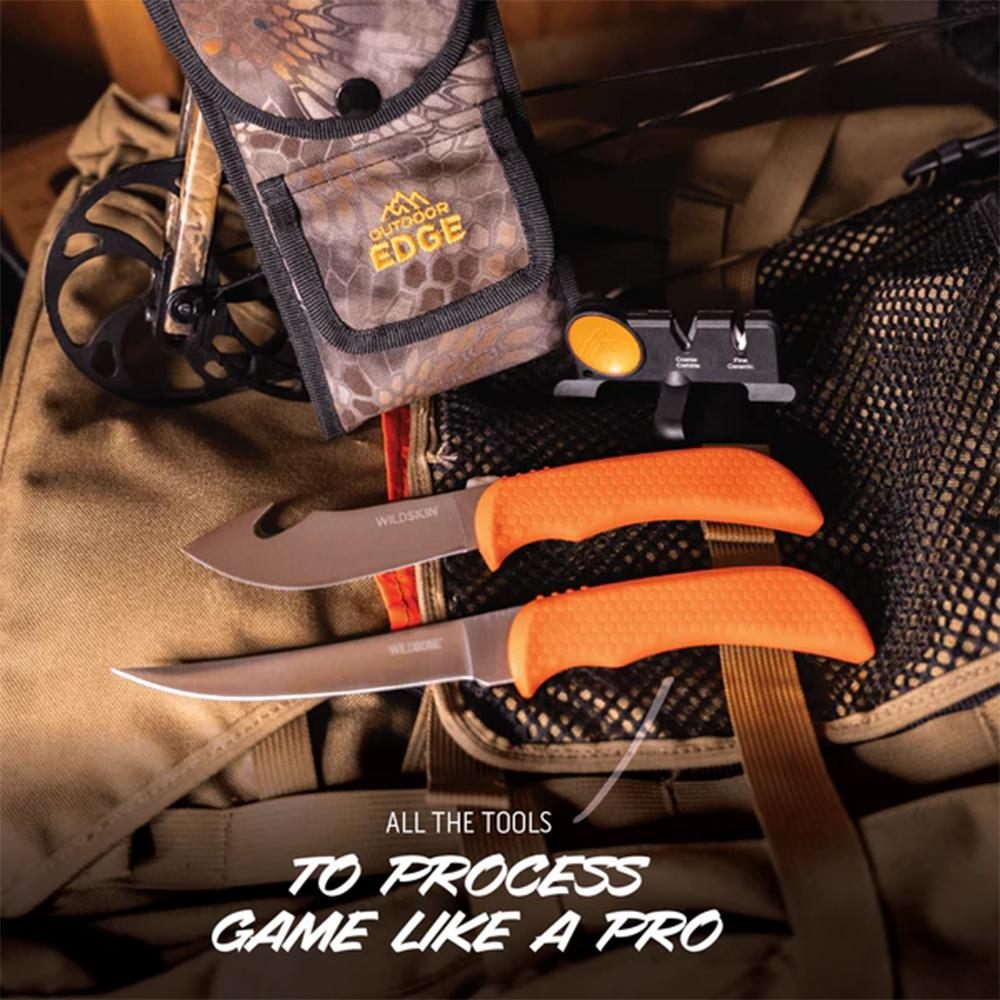 Outdoor Edge WildBone Two-Knife Combo with Sharpener 5in Boning Blade 4in S view 2