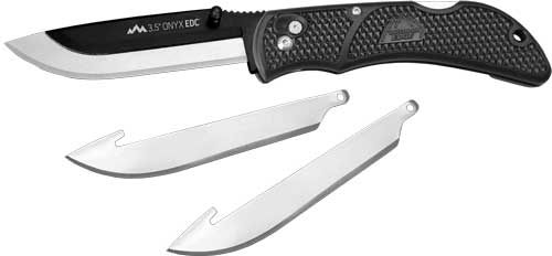 Outdoor Edge OX10C Onyx 3 Blades, 3.50in Folding Drop Point Plain Satin/Bla view 8