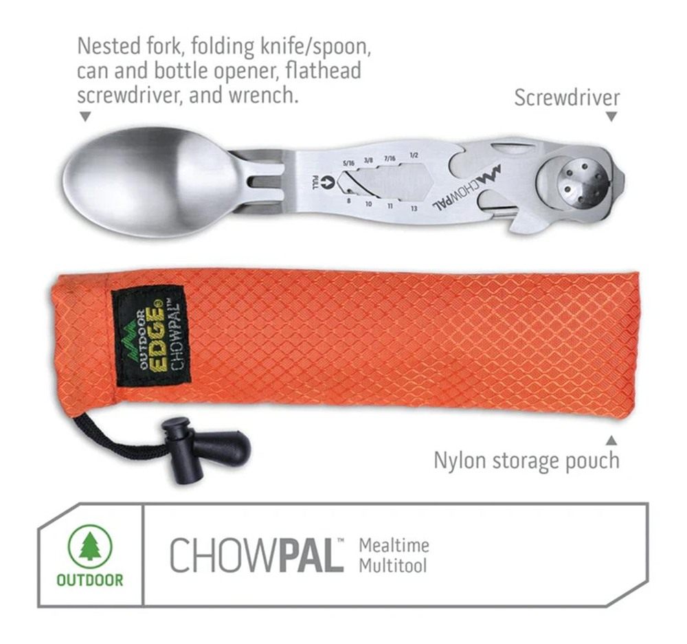Outdoor Edge Chowpal Mealtime Multitool W/Knife Orng Pouch view 4