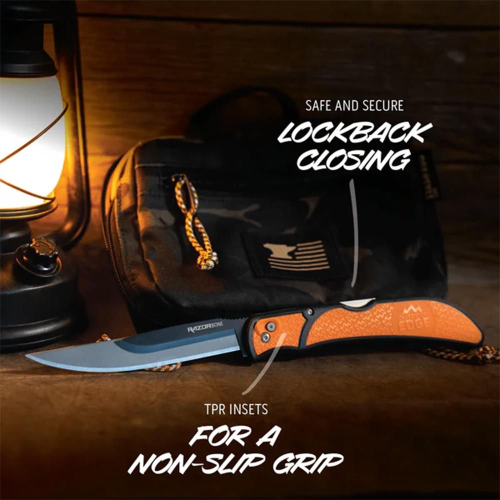 Outdoor Edge RazorBone Replaceable Blade Folding Knife with Boning Drop-poi view 4