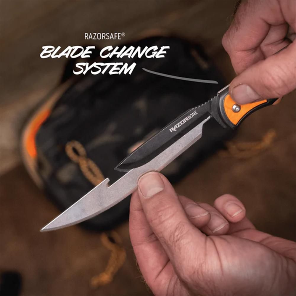 Outdoor Edge RazorBone Replaceable Blade Folding Knife with Boning Drop-poi view 5