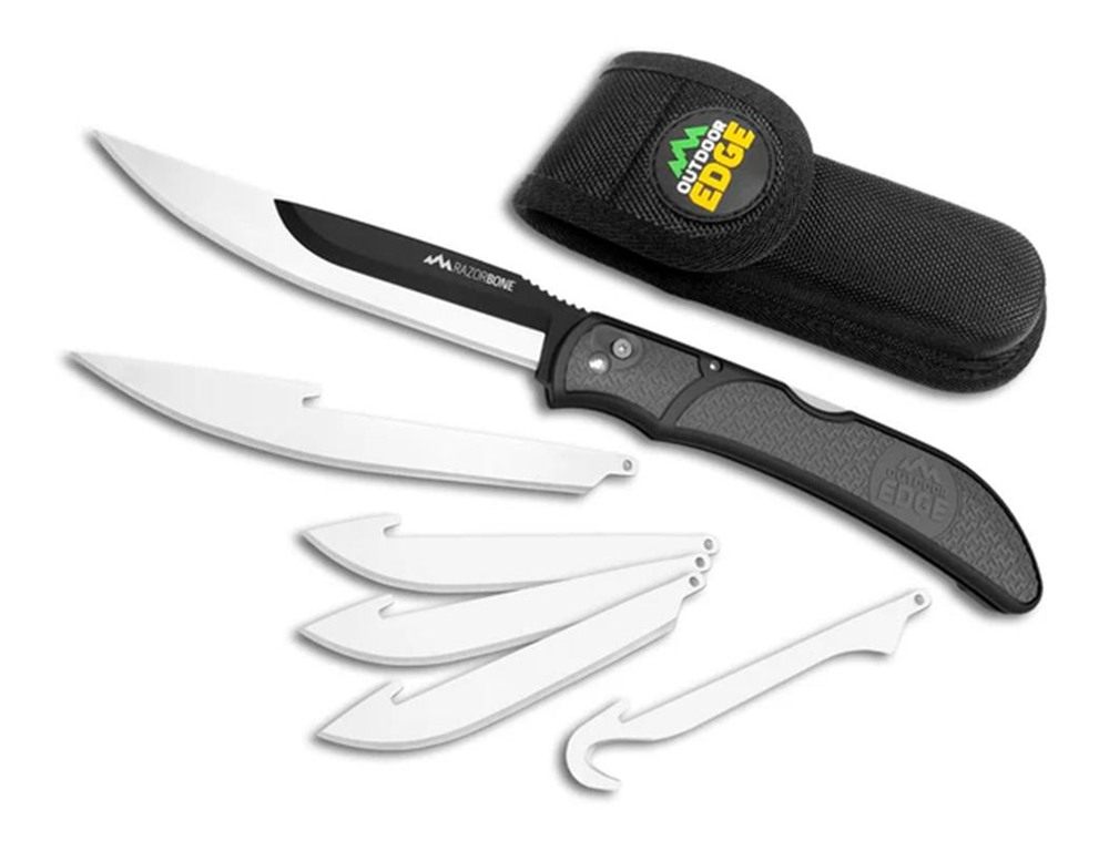 Outdoor Edge RazorBone Replaceable Blade Folding Knife with Boning Drop-poi view 6