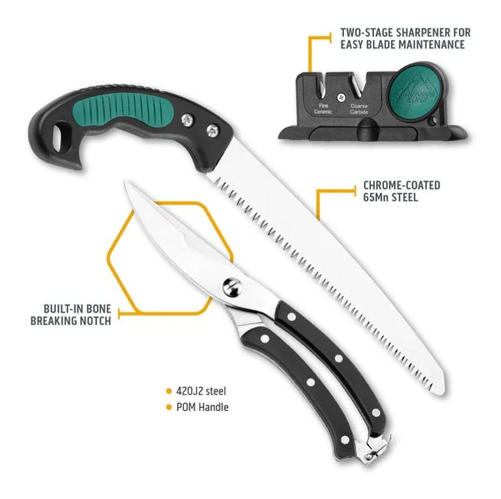Outdoor Edge Game-Pro 11-Piece Butcher Knife Set | Caping Boning Knives, De view 2