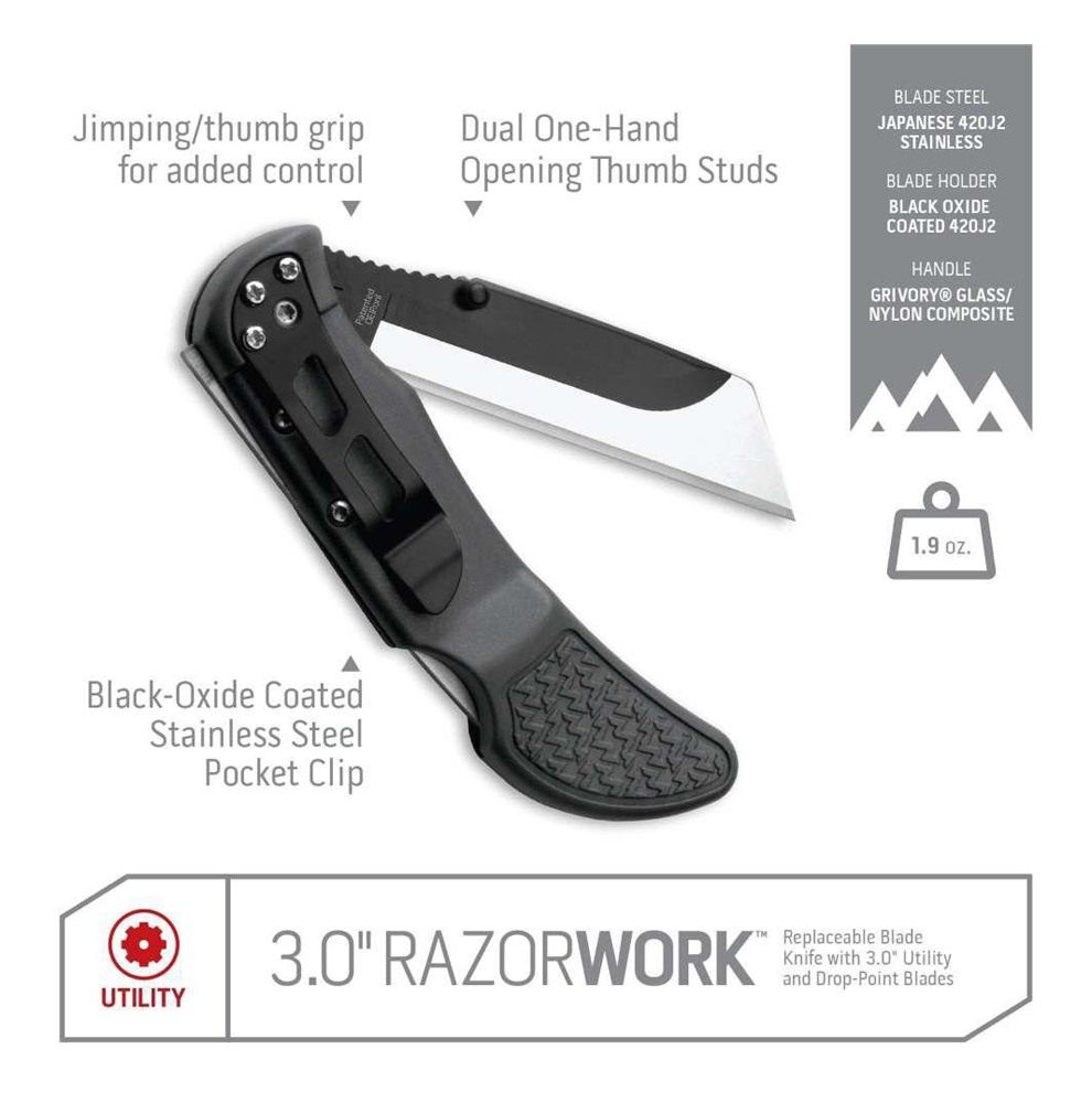 Outdoor Edge Razor-Work Knife Gray view 2