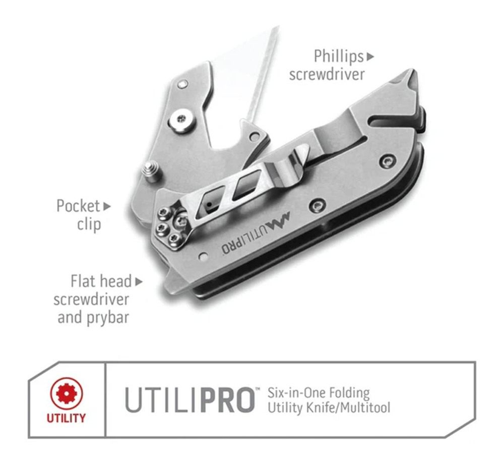 Outdoor Edge Utilipro 5 in 1 Utility Knife - Bottle Opener Flathead/Prybar view 2