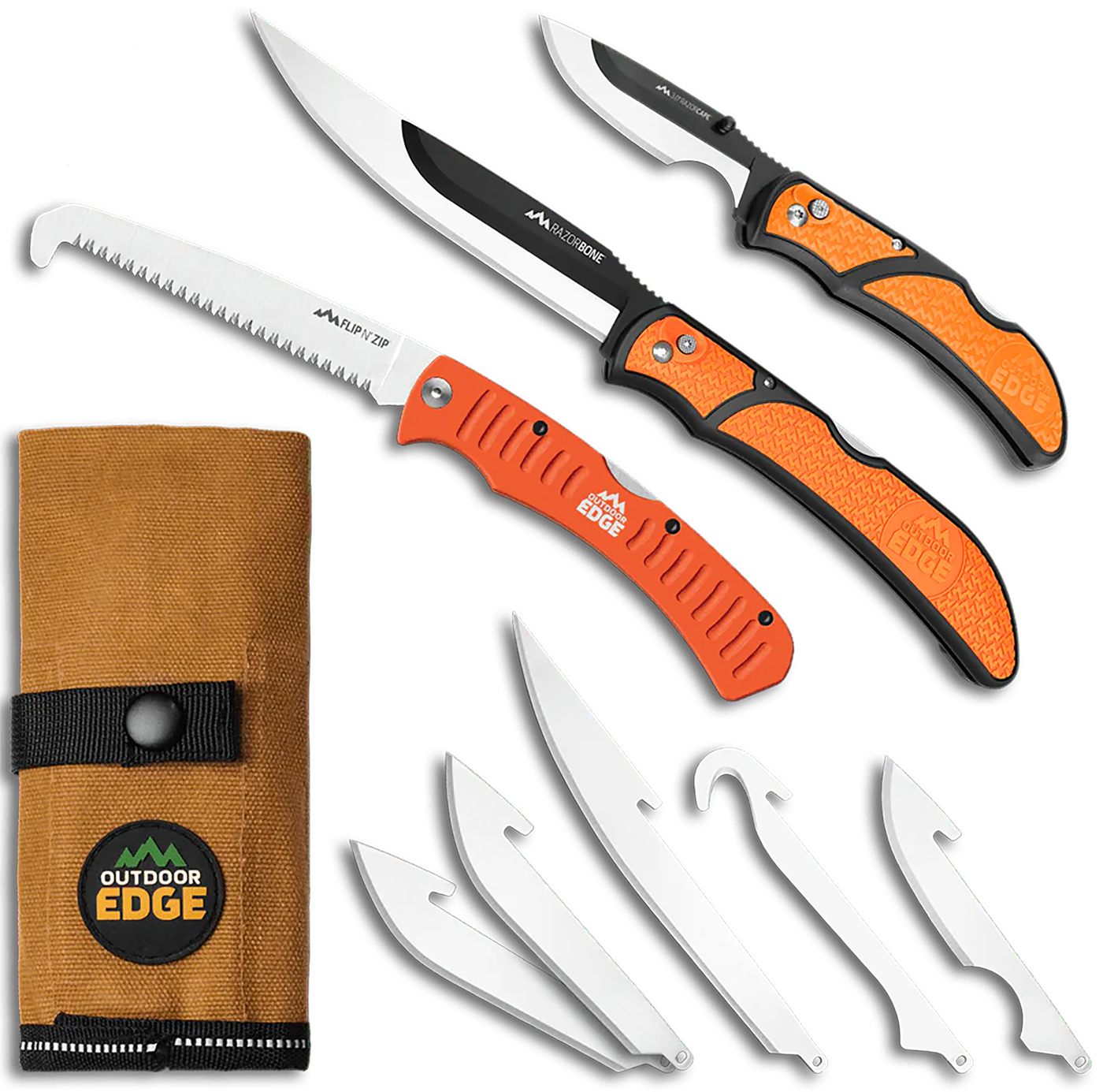 Outdoor Edge RazorGuide Pak Hunting Knife Set. Features Two Replaceable Bla
