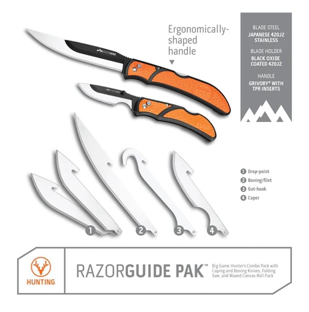 Outdoor Edge RazorGuide Pak Hunting Knife Set. Features Two Replaceable Bla view 3