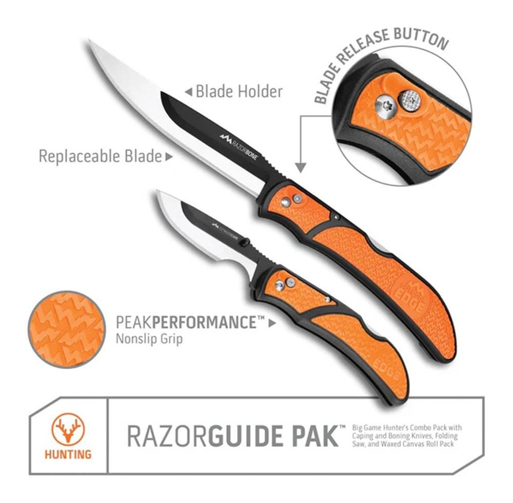 Outdoor Edge RazorGuide Pak Hunting Knife Set. Features Two Replaceable Bla view 4